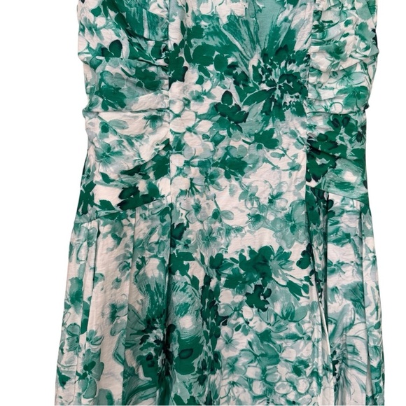 Adrianna Papell Green Dress Floral Fit & Flare Sleeveless beaded collar 10 - Picture 4 of 13